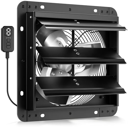 VIVOHOME 250mm Shutter Exhaust Fan with EC Motor 10 Adjustable Speeds | Wall Mounted Extractor Fan Rust-resistant for Greenhouse Basement Garage Kitchen