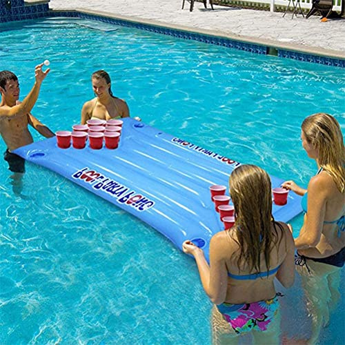Yinhing Radeau Flottant Gonflable pour Fête à la Piscine, Matelas à Bière Multifonctionnel, Table à Bière Gonflable pour Plage, Piscine, Camping, Divertissement en Plein Air et Rassemblements d'été