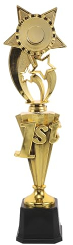 TOYANDONA Goldene Kunststofftrophäe 36cm Leichter Sportpokal für Siegerehrung Party Preis und Auszeichnung bei Sportwettbewerben