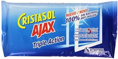 Ajax - Lingettes Vitres x 40 - lot de 2