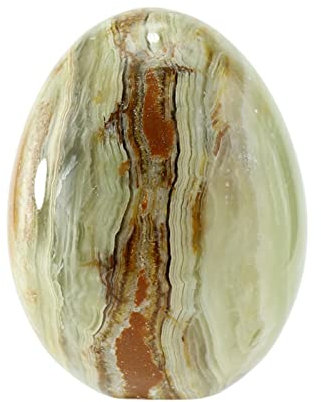 Budawi® Edles Onyxmarmor Ei ca. 48 x 40 mm Dekoei Handpoliert Naturstein Dekoobjekt Edelstein Geschenkidee Esoterik Feng Shui