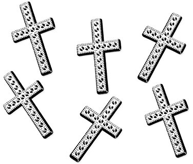 Streudeko Kreuz Kunststoff 2,7cm silber 25er Set - zur Taufe, Kommunion, Konfirmation, Hochzeit und zum Basteln