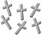 Streudeko Kreuz Kunststoff 2,7cm silber 25er Set - zur Taufe, Kommunion, Konfirmation, Hochzeit und zum Basteln