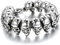 JewelryWe Schmuck Herren Armband, Schwere groß Breit Edelstahl Gotik Totenkopf Schädel Biker Armreif, Schwarz Silber