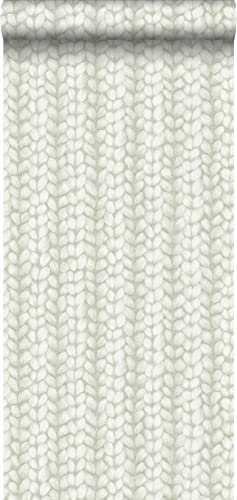 papier peint tricot grossier gris clair 53 cm x 10.05 m - ESTAhome
