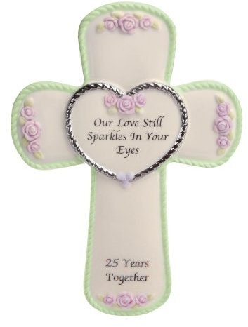 Precious Moments - Placa de cruz de 25 aniversario