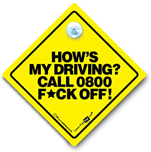 How's My Driving , How's My Driving Call Off 0800 F *ck, Aufschrift Sign, Car Sticker, Aufkleber, Vinyl, Rude Auto-Baby an Board, Tailgater, Witz, Führerschein Auto Schild Türschild, Straße, Rage Off Road, Rückseite, halten Abstand vom Bad Treiber