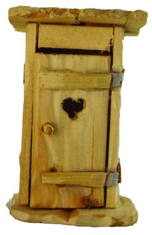 Krippenzubehör, Toilettenhäusschen natur, Höhe 12cm