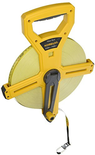 Komelon 66330IM Maßband aus Fiberglas, hochsichtbar, gelb, 100 m metrisch