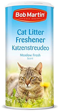 Bob Martin Cat Litter Freshener Powder, Meadow Fresh Scent - Effective Odour Control for Longer Lasting Freshness, Made in the UK (500g)