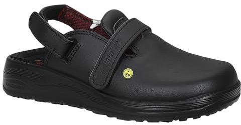 ELTEN Clog Mia Black ESD OB, Damen, Textil, leicht, klassisch 37, Schwarz