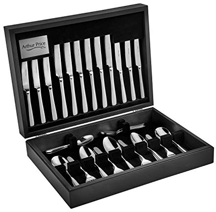 Arthur Price Every Day Willow 58 Piece 8 Person Canteen Set, Stainless Steel, 53.4 x 31.6 x 6.86 cm
