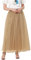 Xmiral Damen Mesh Tüllröcke Plissee Prinzessin Mesh Bubble Petticoat Elastisch Röcke(C-Khaki)