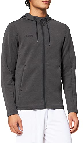 JAKO Herren Kapuzenjacke Premium Basics, Anthrazit-Meliert, M