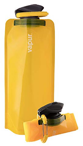 Vapur Antibotella flexible y plegable de boca ancha con mosquetón desmontable, 652.0 g, caléndula, paquete de 1