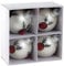 Lifestyle & More Moderne Weihnachtskugeln Christbaumkugeln Glaskugeln Set mit 4 Stück Farbe Silber Motiv Rentier Durchmesser 6 cm