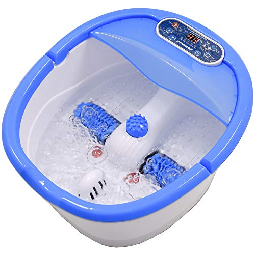 Syntrox Germany FSB-450W Sparkle Bain de pieds bouillonnant Appareil de massage de réflexologie des pieds électrique Fonction chaleur Fonction bouillonnement Lumière rouge Fonction minuterie
