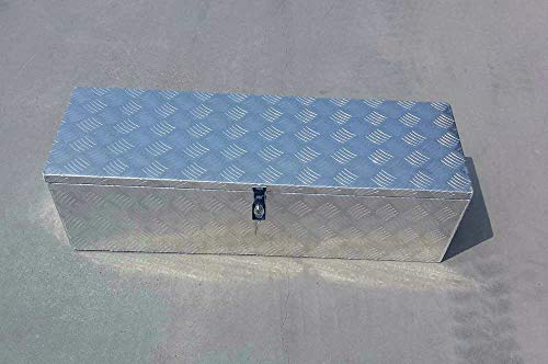 Große Aluminium-Werkzeugkiste mit Riffelblech, Baustellenanhänger, Truhe für Lieferwagen, Lastwagen, 97 x 31 x 28 cm