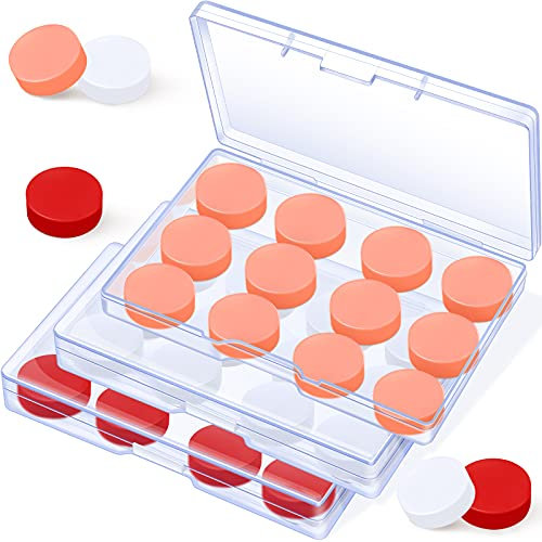 36 Paia di Tappi per Orecchie in Gel Tappi in Silicone Riutilizzabili Tappi da Nuoto Impermeabili Tappi per Orecchie a Cancellazione di Rumore per Adulti Bambini (Bianco, Rosso, Arancione)