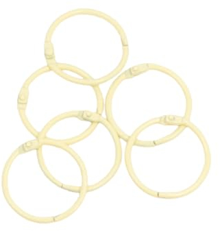 Craftelier - Set mit 6 Ringbinderingen, ideal für Scrapbooking und Bastelarbeiten, Ringe für Alben, Notizbücher oder Tagebücher | Größe Ø 30 mm - Pastellgelb