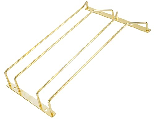 Dianoo Weinglasregal, 35,5 cm, goldfarben, für Unterschrank, Weinglashalter, Stielgläser, Halterung zum Aufhängen für Küchenbar, 2 Reihen