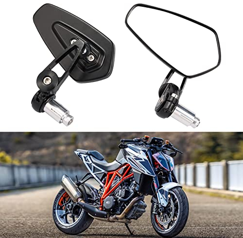 LOKLISUM Motorrad Spiegel 7/8 Bar End Rückspiegel CNC Universal Motorrad Seitenspiegel Kompatibel mit Grom Z900 Z125 Pro Street Bike ATV MT-03 MT-07 MT-09 CBR600.