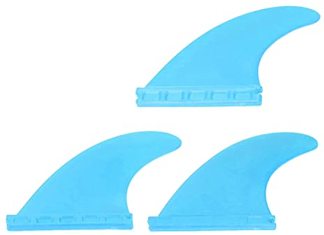 SPYMINNPOO 3 teiliges Surfbrett Finnen, PVC verstärkte Surfboard Finnen Thruster Finnen Set Surf Finnen Futures FCS Surfzubehör für Stand Up Paddle Long Board(Blau)