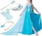 ELSA Eiskönigin Prinzessin Kostüm Kleid Mädchen Kinder mit elsa kostüm Geschenke Accessoires- Perücke,Zauberstab,Krone,Kopfschmuck 120