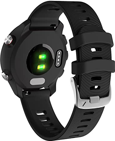 Armbands für Garmin Forerunner 245/645 Music, 20mm Breite Armbander für Garmin Vivoactive 3 Music/Venu/Venu s (Schwarz)