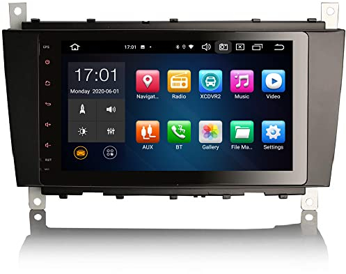 GONFEN 8 inch Acht-Kern Android 11.0 CarPlay Android Auto Autoradio 4GB RAM + 64GB ROM DSP 4G WiFi OBD2 TPMS DVB-T2 USB DVR Bluetooth A2DP DAB+ Navigation Für Mercedes-Benz C/CLC/CLK-Klasse W203 W209