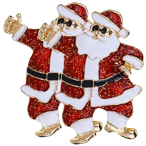 VALICLUD Weihnachtsbrosche - 2 Stück Weihnachtsmann-Brosche Weihnachtsabzeichen Brosche Tuch Schalkragen