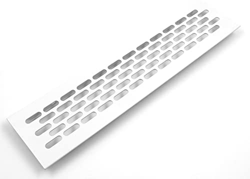 Design61 Aluminium Lüftungsgitter L 245 x H 60 mm Abluftgitter in Weiß