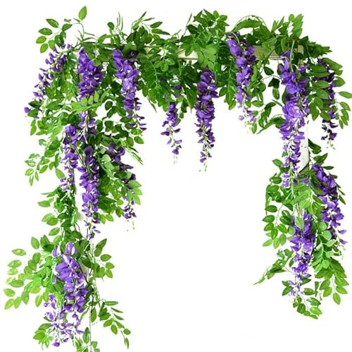 suaywo 2 Pezzi 180 cm Fleurs Artificielles Plante Artificielle Exterieur Lierre Artificiel pour Le Jardin, La Fête, Le Mariage, Le Bureau, La Décoration De La Maison