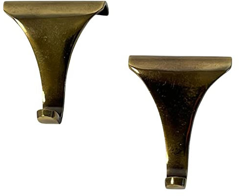 Set of 2 Polished Brass Picture Rail Hook 2 Inches / 50mm | Victorian Fittings | Victorian House | Picture Hook | Dado Picture Rail | Picture Rail Hangers