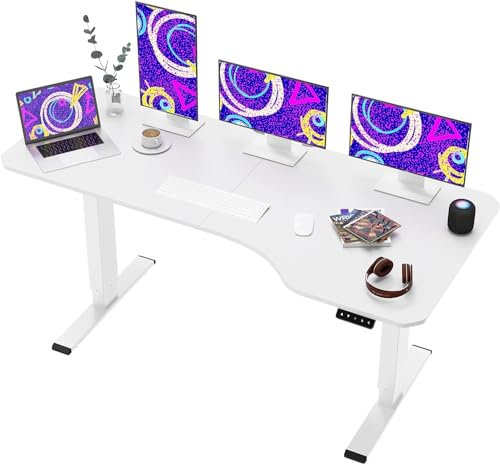 SANODESK 160 * 75 Scrivania Regolabile in Altezza Standing Desk Scrivania Elettrica Scrivania Motorizzata Telaio in Acciaio Solido a 2 stadi per Lavorare da Casa