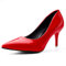 Womens Court Shoes Kitten Heels Pointed Pumps Elegant Stilettos Classic Wedding Shoe Patent Leather Mid-Heeled Shoes Red