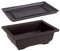 Sharplace Pots d'entraînement avec Plateau à l'extérieur des Pots de Plantes élégants et Robustes Bonsai Pot de Fleurs Portables en Pot pour la Maison, la Cour, Rectangulaire L