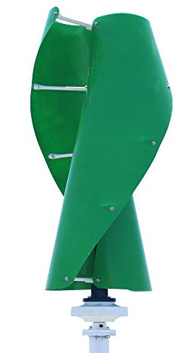 Generatore Eolico Verticale 3kw 4kw 6kw Turbina eolica Permanente Maglev ad ASSE Verticale 12v 24v 48v con Controllo MPPT (Color : Green, Size : Wind Turbine Only_24V)