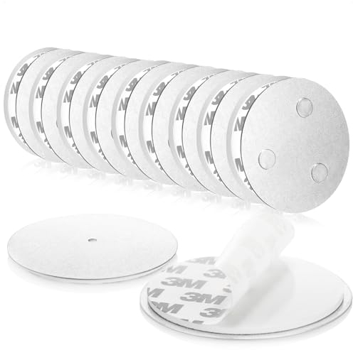 COM-FOUR® 10x Support magnétique pour détecteurs de sécurité - Support à Coller ou à percer - Fixation avec pastilles adhésives Extra Fortes pour détecteurs de fumée (10 pièces - Couleur Argent)