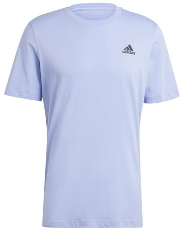 adidas Men's Essentials Single Jersey Embroidered Small Logo Tee, Blue Spark, M
