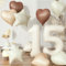 Luftballons Zahlen 15 Creme, Beige Braun Zahl 15 Ballon Aprikose Kaffee Herz Luftballon Hochzeit Deko, Nude Stern Ballon Neutraler Folienballon für Mädchen 15. Geburtstag Jubiläum Party Dekoration