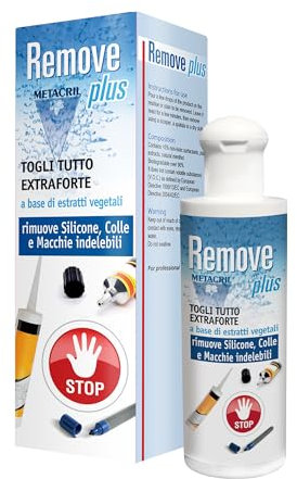 Remove Plus 200 ml – Eliminador de manchas, pegamento, restos de adhesivos o silicona, tinta indeleble, a base vegetal