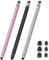 Jinpojun Stylet Tablette Universel pour Écran Tactile avec 6 Embouts de Rechange, 2 en 1 Capacitif Stylus Touch Pen Universels pour iPhone Pad Kindle Galaxy Tablette Android iOS Smartphones