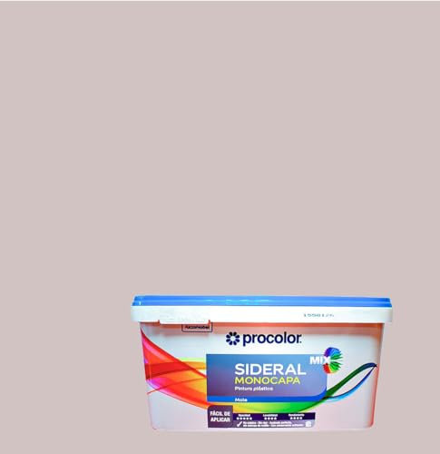 Pintura de Interior Monocapa Sideral Mix. Colores del Mundo. Alta cubrición, Lavable, Colores duraderos. Cubeta de 4 L. (4 L., Piedra suave - Perú)