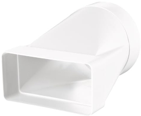 Luftkanal Verbinder Übergangsstück für Rund/Flach Rohre 60x204 Ø125mm rechteckige runde Luftkanäle Heizung Kühlung PVC Lüftungselement Rund Eckig Reduktor Abluftkanal Adapter ABC Kunststoff