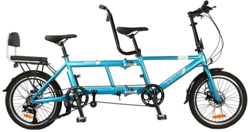 Kcolic Zusammenklappbares Tandem Fahrrad, Beach Cruiser Fahrrad Für Erwachsene, Tandem Fahrrad Mit 20 Zoll Rädern, Verstellbares 7 Gang Tandem Fahrrad, Cruiser Fahrrad C,20inch