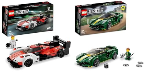 LEGO Speed Champions Porsche 963, Modellauto-Bausatz Geschenk & Speed Champions Lotus Evija, Bausatz für Modellauto, Auto-Spielzeug