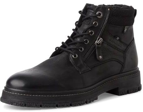 s.Oliver Herren Stiefel zum Schnüren mit Reißverschluss Gefüttert, Schwarz (Black), 42 EU