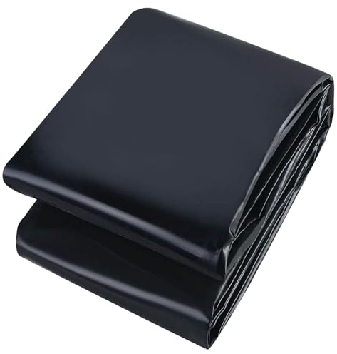 SYEUAMR Teichfolie 2x3,0m 3x4,0m 5x6,0m 0,12mm Schwarz Teichplane Reißfest Gartenteich Dichtungsfolie Fischteichfolie HDPE Poolfolie für Teich, Schwimmteich, Garten, Teich, Hochbeet, Garten Badeteich