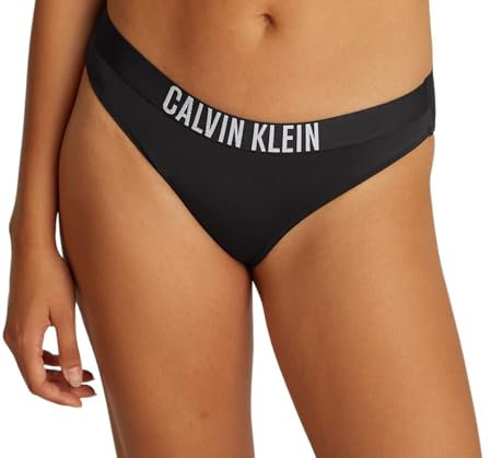 Calvin Klein Women’s Bikini Bottoms with Logo Waistband, Black (Pvh Black), S